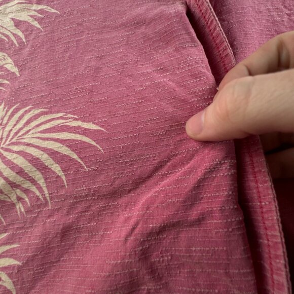 Tommy Bahama Silk Button Up Shirt Short Sleeve Hawaiian Adult Pink Floral 2XL - Picture 14 of 15